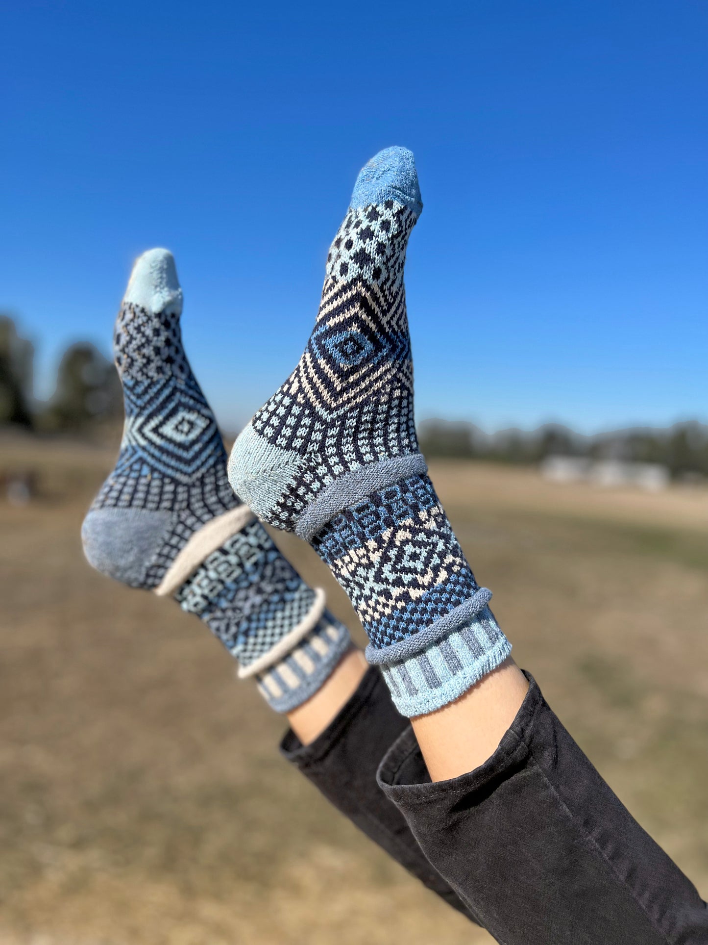 Azure Crew Socks